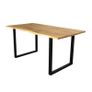 Solid Acacia Wood Dining Table 160 - Rustic Industrial Style Image 8