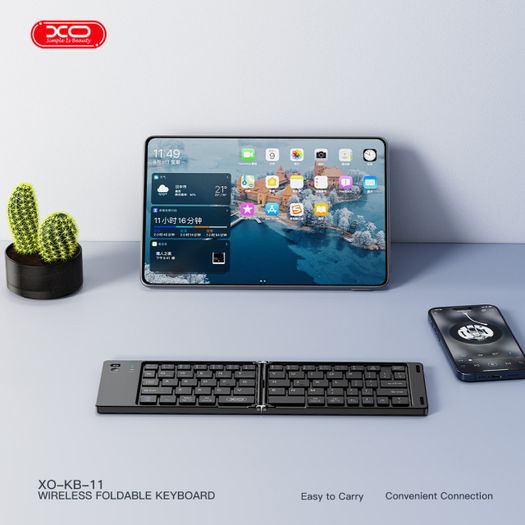 XO KB-11 Wireless Folding Keyboard 180 Degree Foldable Storage, Universal, Multi-System, Rechargeable Design
