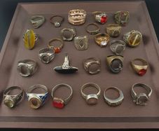 Lot of 24 Antique Rings  Mixed Brass Damaged Antique Style Ring Collection