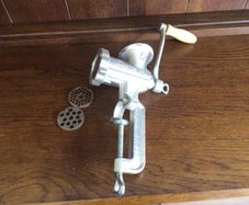 vintage manual meat mincer