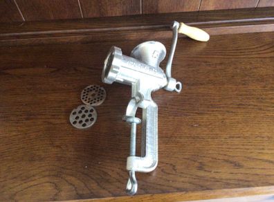 vintage manual meat mincer