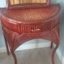 Half moon bamboo/cane style Hall table and mirror Image 6