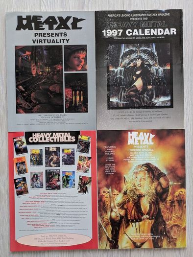 Lot of 4 Heavy Metal Magazines Comics 1996/1997