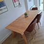 Oak dining table, bench and chairs Image 4