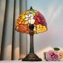 Lamp - Rose Flower Stained Glass Table Lamp 8x8x14 Inches - Rose Flower Style Desk Reading Light - Bedroom & Living Room Decor Image 4