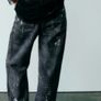 Fab Zara Blue Limited Edition Mid Rise Paint Splatter Washed Baggy Jeans  Size 42 UK 14 Image 6