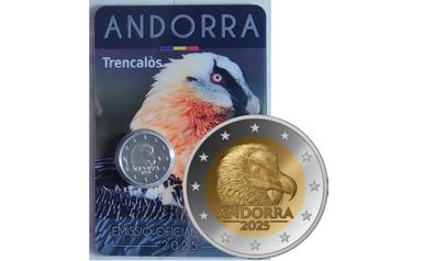 Andorra 2 Euro Brilliant Uncirculated 2025 - Bearded vulture
