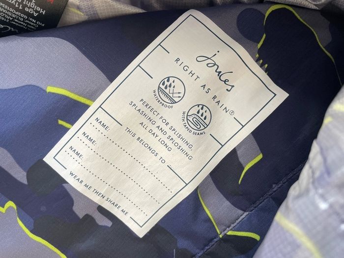 Joules shark print waterproof raincoat packable