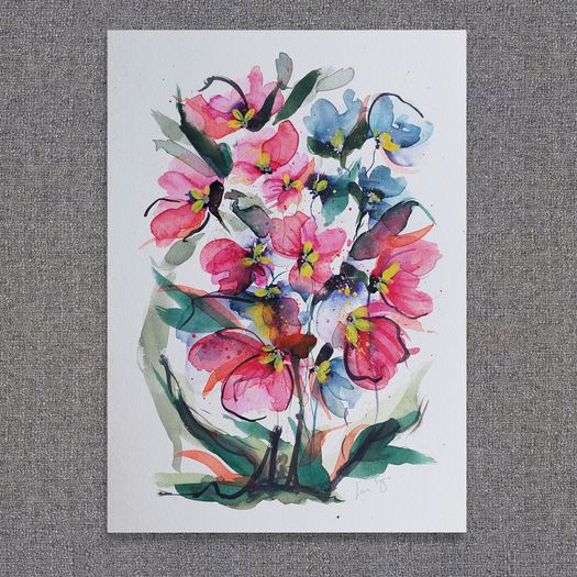Original Watercolour Floral Painting