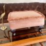 Vintage Low Square Dusty Pink Footstool 1980s Chic with Tassel Border Image 10