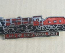 LMS ROYAL SCOT (London Midland & Scottish Railway No. 6100) - steam locomotive enamel badge (1970's / 1980's)