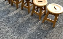 Set of 5 Solid Oak Rustic Parlour Stools