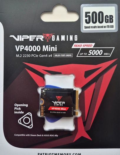 500gb M.2 2230  Pcie Gen4 X4 Ssd