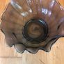 2 large vintage  heavy glass handmade bowls Image 5