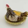 Painted Enameled Hen Style Decorative Hinged Jewelry Trinket Box Image 2