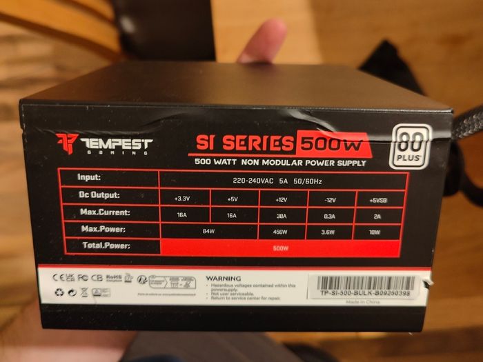 Tempest SI Series 500W Power Supply