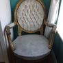 2 Antique Gold chairs with oval back Image 2