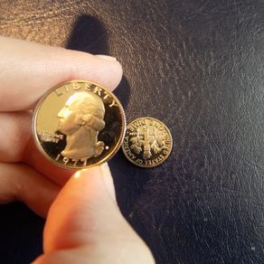 US 1977 Proof Quater and Dime coins.Gem Bu condition.