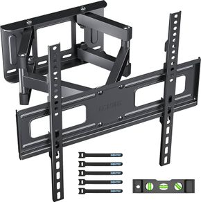 TV Wall Mount for 23-70 Inch LED LCD Flat & Curved TVs, Swivels Tilts Extends Double Arm Full Motion TV Wall Bracket Holds up to 45kg, Includes HDMI Cable, Spirit Level, Max VESA 400x400mm