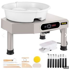 350w Pottery Wheel Machine 25cm Ceramic Clay Art Craft Lcd Control