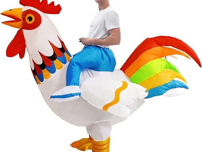 SEASONAL SALE  Chicken Costume Adult, Colorful Inflatable Costume for Birthday Party, Halloween, Marathon, Gift