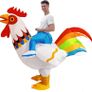 SEASONAL SALE  Chicken Costume Adult, Colorful Inflatable Costume for Birthday Party, Halloween, Marathon, Gift Image 5