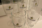 Very Rare Set of 8 Babycham Flutes
