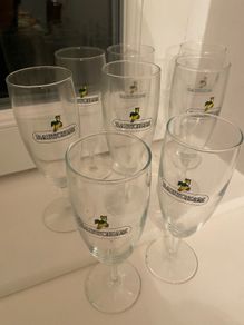 Very Rare Set of 8 Babycham Flutes