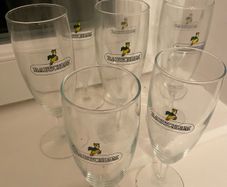 Very Rare Set of 8 Babycham Flutes