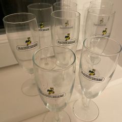 Very Rare Set of 8 Babycham Flutes