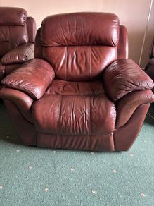 Brown leather recliner chairs