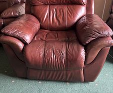 Brown leather recliner chairs