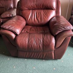 Brown leather recliner chairs