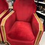 Art Deco 1930's Club Chair Pair Red cloth Image 2