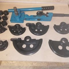 Manual Bender YP-9 Soild Round Square Bar Metal Bender with 7 Bending Dies, Metal Rod Bar Bender Bending Tool for Construction Site Auto Repair