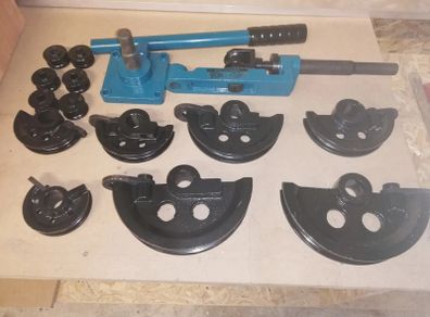 Manual Bender YP-9 Soild Round Square Bar Metal Bender with 7 Bending Dies, Metal Rod Bar Bender Bending Tool for Construction Site Auto Repair