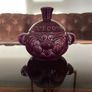 Vintage Sadler Pottery Beetroot Funny Face Lidded Jar Glazed Burgundy Image 4