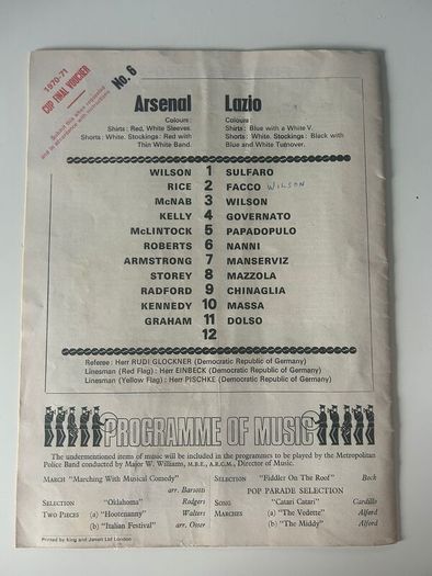 Arsenal 1970/71 Double Winning Season Matchday Programmes