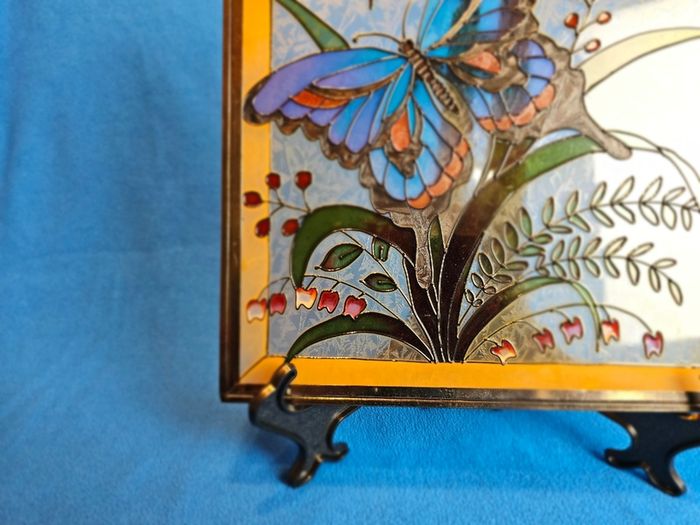 Tiffany Style Stained Glass Butterfly Panel - Window Hanging / Suncatcher  , window decoration