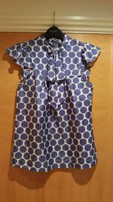 Warehouse blue and white polka dot top