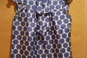 Warehouse blue and white polka dot top