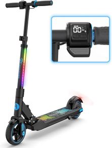 NEW SALE | Electric Scooter, 6.5'' Foldable Electric Scooter for Kids Ages 6-12, Up to 15 KM/H & 8 KM, LED Display, Colorful LED Lights, Lightweight Kids E Scooter