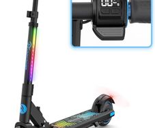 NEW SALE | Electric Scooter, 6.5'' Foldable Electric Scooter for Kids Ages 6-12, Up to 15 KM/H & 8 KM, LED Display, Colorful LED Lights, Lightweight Kids E Scooter