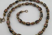 Antique Venetian style Tiny Floral &amp; Eyes Glass Beads Necklace