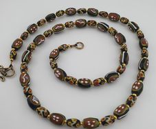 Antique Venetian style Tiny Floral & Eyes Glass Beads Necklace
