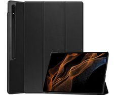 Premium Smart Cover For Samsung Galaxy Tab S8 Ultra Trifold Case Black