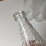 302 - Set of 4 Vintage Floral Decorative Collectible Clear Glass Tall Big Bottles Image 3