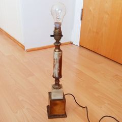 Vintage onyx and brass column table lamp  height 42cm