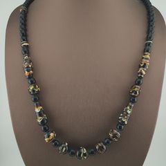 Antique Venetian Style Floral Glass Beads Necklace