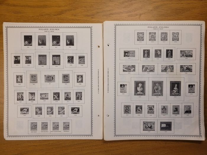 Poland 1946 -1983  Minkus Stamp album pages partially filled